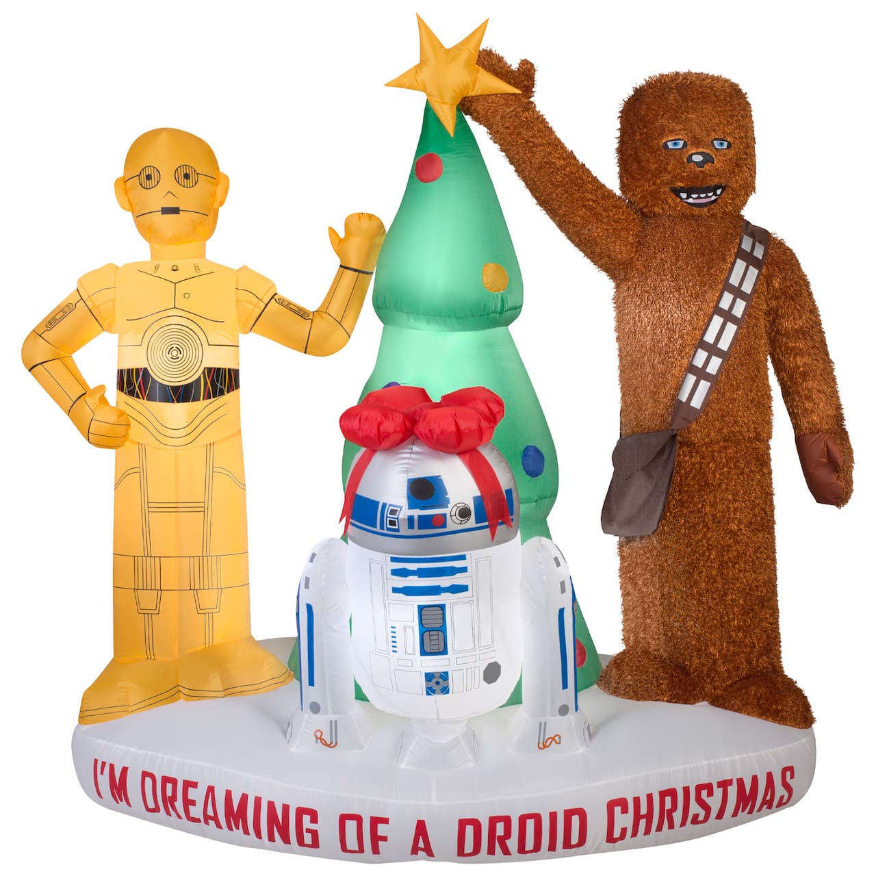 6ft. Airblown® Inflatable Christmas Star Wars Droids & Chewbacca with Tree
